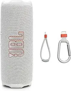 JBL Flip 7 - Portable Waterproof and Drop-Proof Speaker, Bold JBL Pro Sound with AI Sound Boost, 16Hrs of Playtime, and PushLock System with Interchangeable Accessories (White)