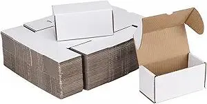 ZBEIVAN 4.6x2.2x2.2 White Shipping Boxes Set of 100, Corrugated Cardboard Mailer Boxes for Packaging Small Business Mailing Gifts