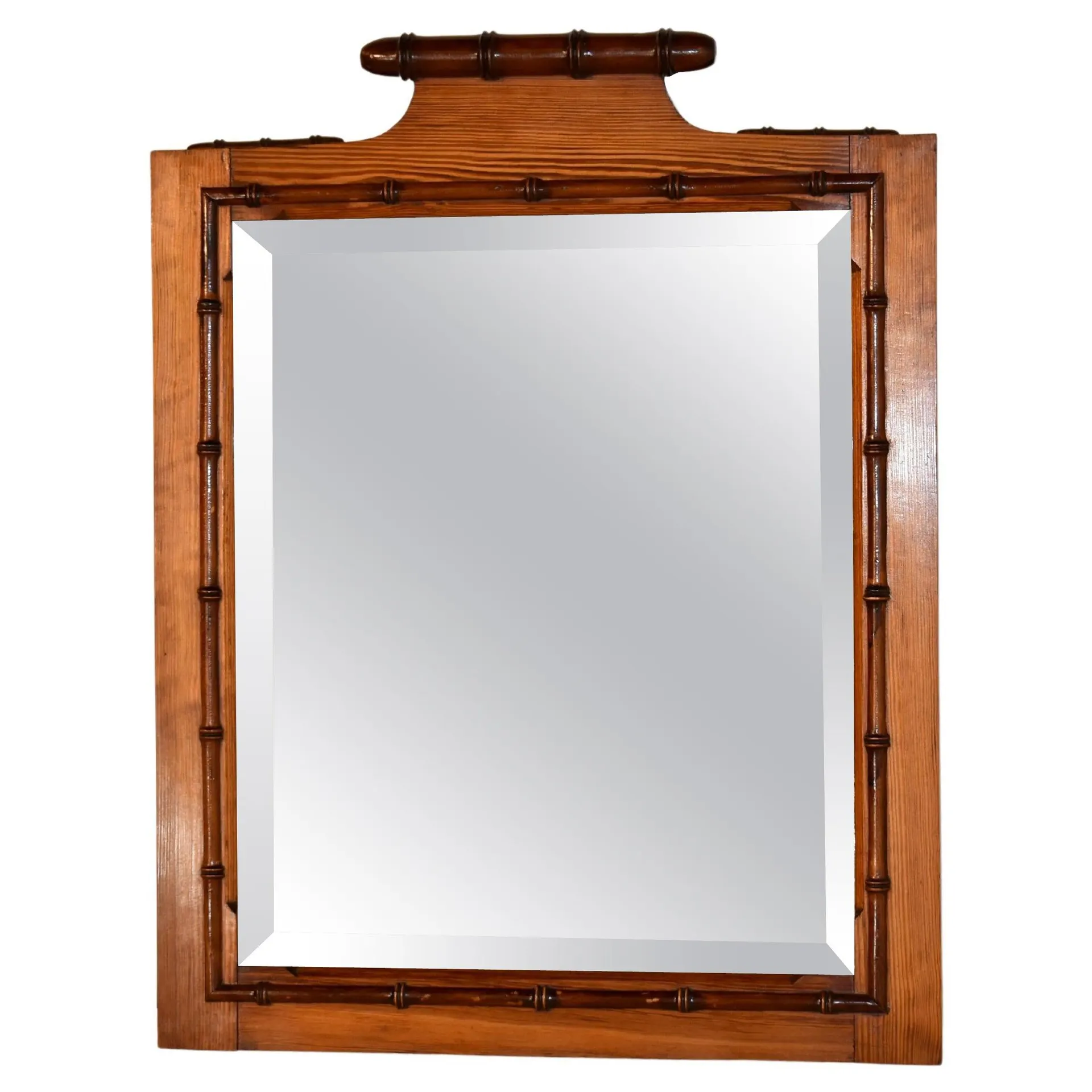 Late 19th Century French Faux Bamboo Mirror