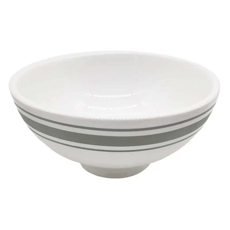 Bistro Footed 6" Ceramic Bowl, Light Grey