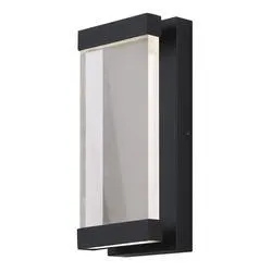 Patriot Lighting® Placi Matte Black LED Outdoor Wall Light
