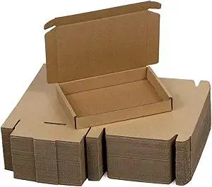 50 Pack 7x5x1 Inches Small Shipping Boxes, Brown Corrugated Cardboard Boxes, Moving Mailing Packing Box