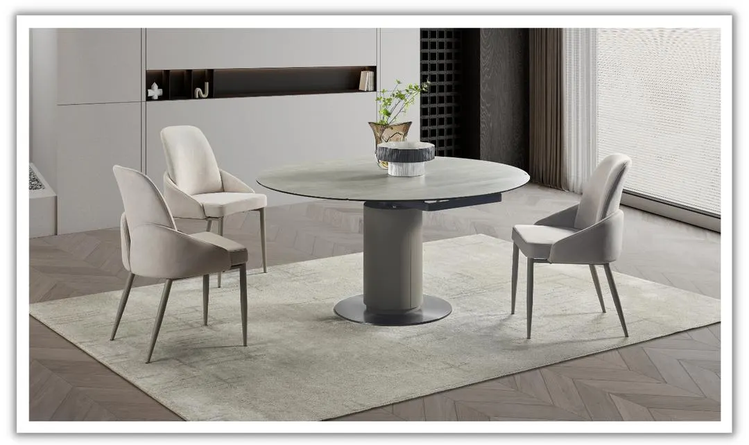 Jennifer Italia Togo Dining Set with 2 Extendable Leaf Table