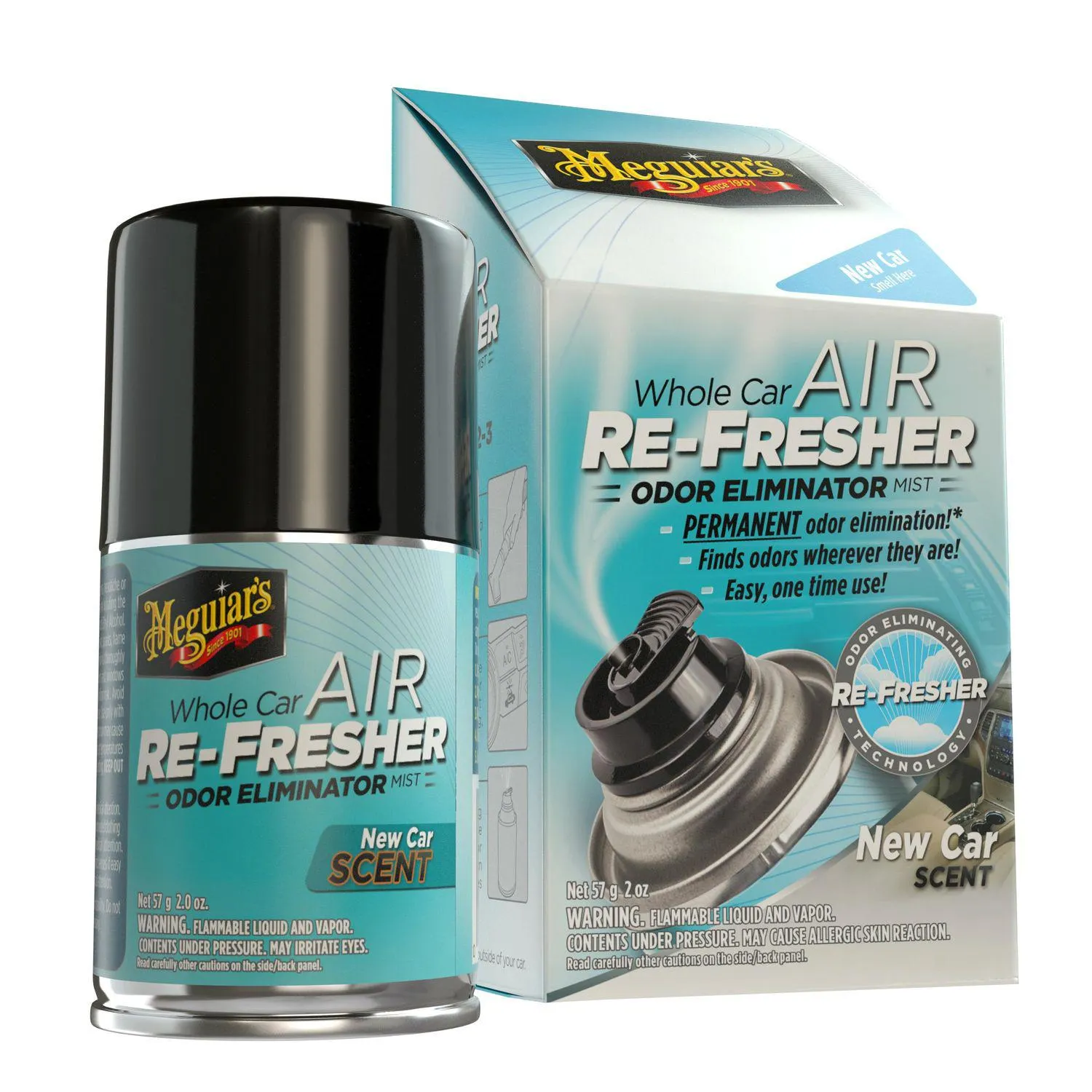 Meguiar's Whole Car Air Re-Fresher New Car Scent Odor Eliminator Mist 2.5oz