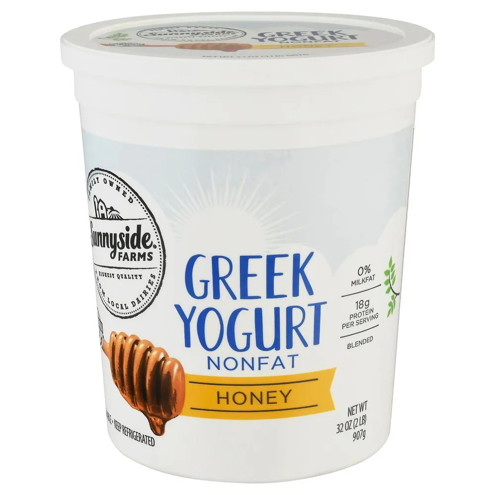 Sunnyside Farms Yogurt, Greek, Nonfat, Honey, Blended