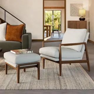 Bavel 26" Lounge Set - Walnut and Field Ivory