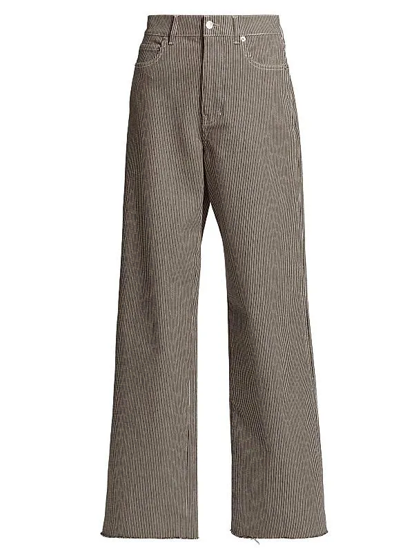 Taylor Pinstripe High-Rise Wide-Leg Jeans