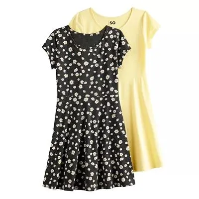 Girls 6-20 SO® 2-Pack Skater Dresses in Regular & Plus Size