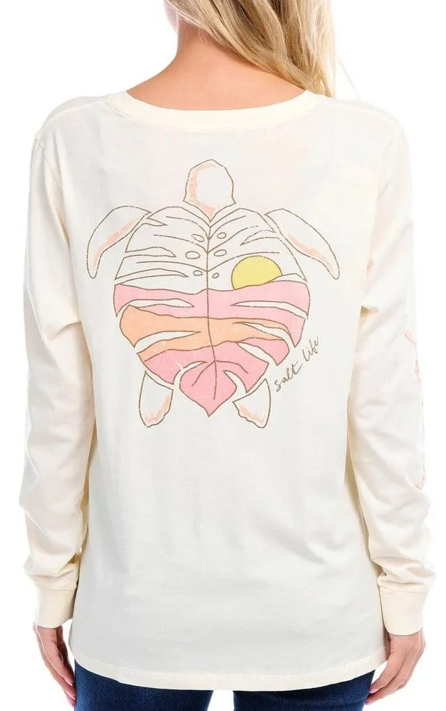 Salt Life Juniors Turtle Leaf Long Sleeve Top