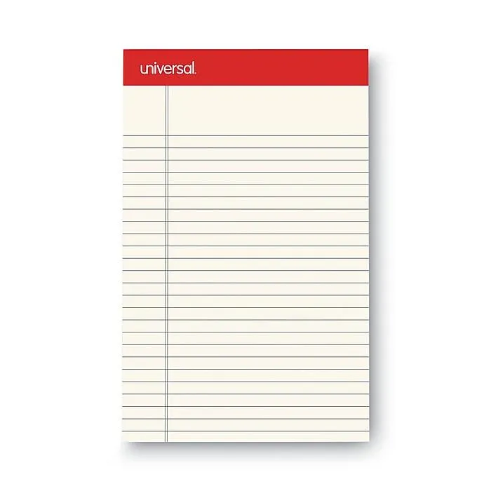 Colored Perforated Note Pads Narrow Rule 5 x 8 Ivory 50-Sheet Pack of 12 (AZRUNV35852)