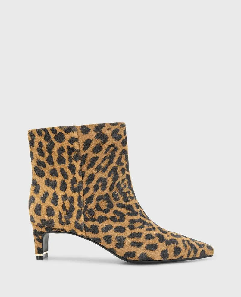 Miranda Suede Leopard Heel Bootie - LEOPARD SUEDE