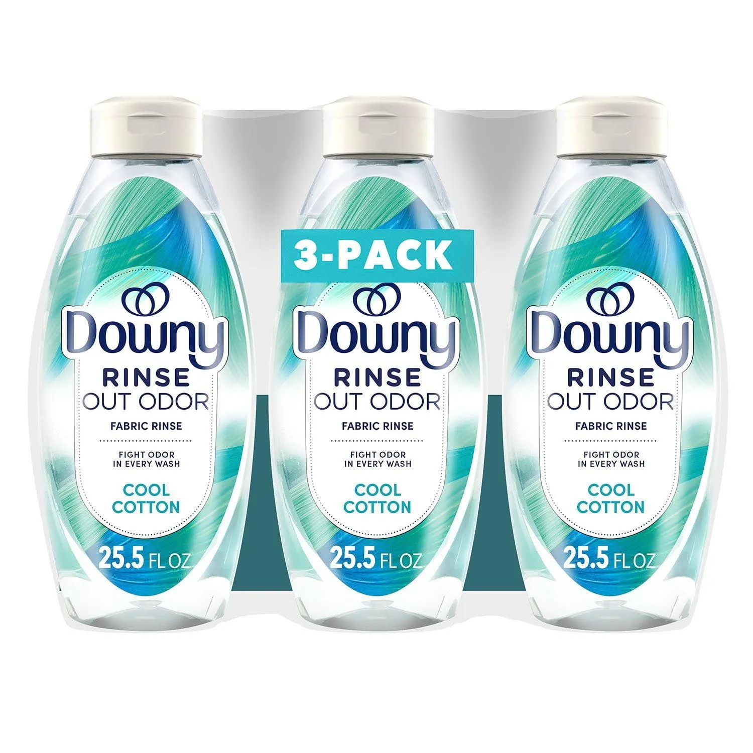 Downy Rinse & Refresh Laundry Fabric Rinse, Cool Cotton, 3 Bottles, 76.5 fl. oz.