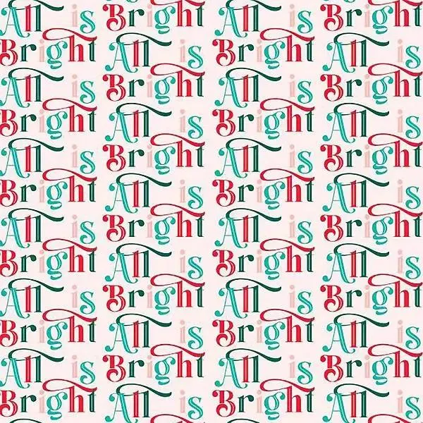 Mara-Mi All is Bright Text Wrapping Paper