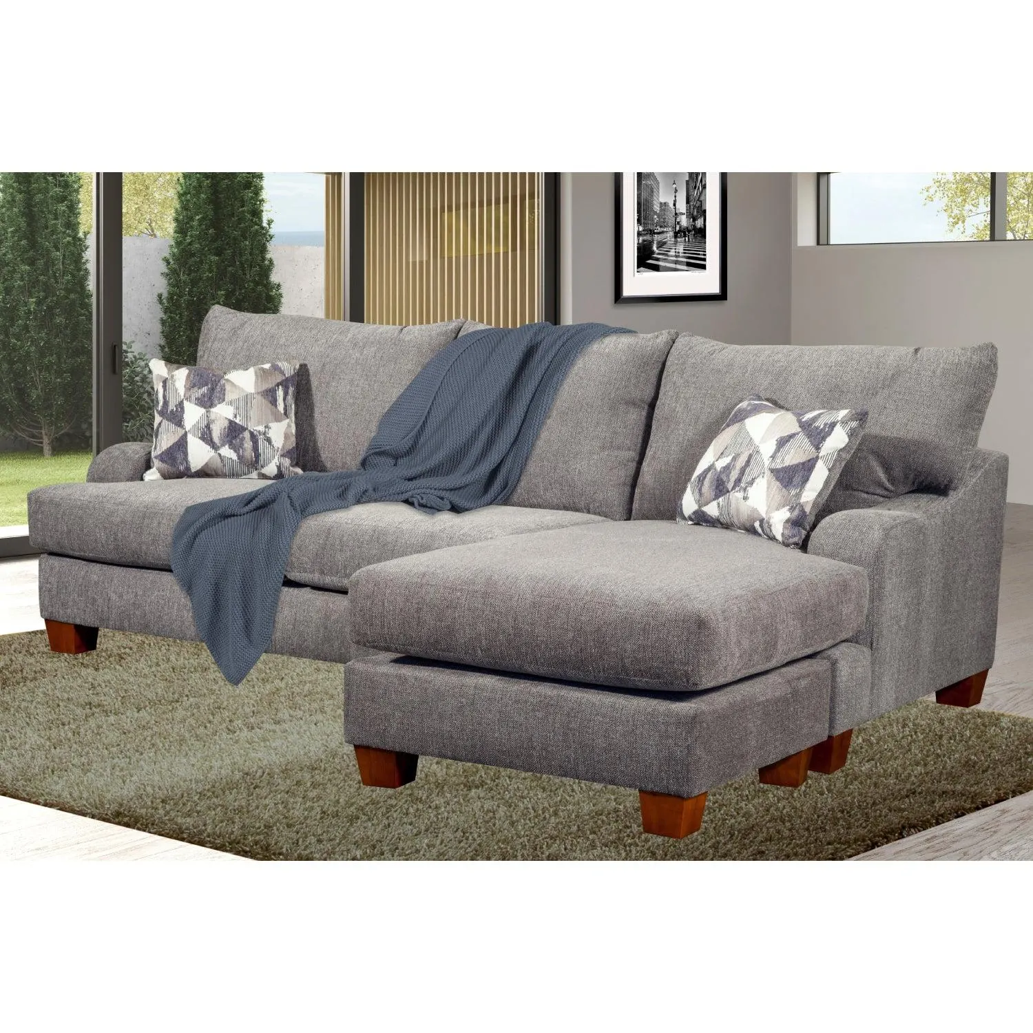 Elise 40" Upholstered Gray Sofa Chaise by Arley's Furniture