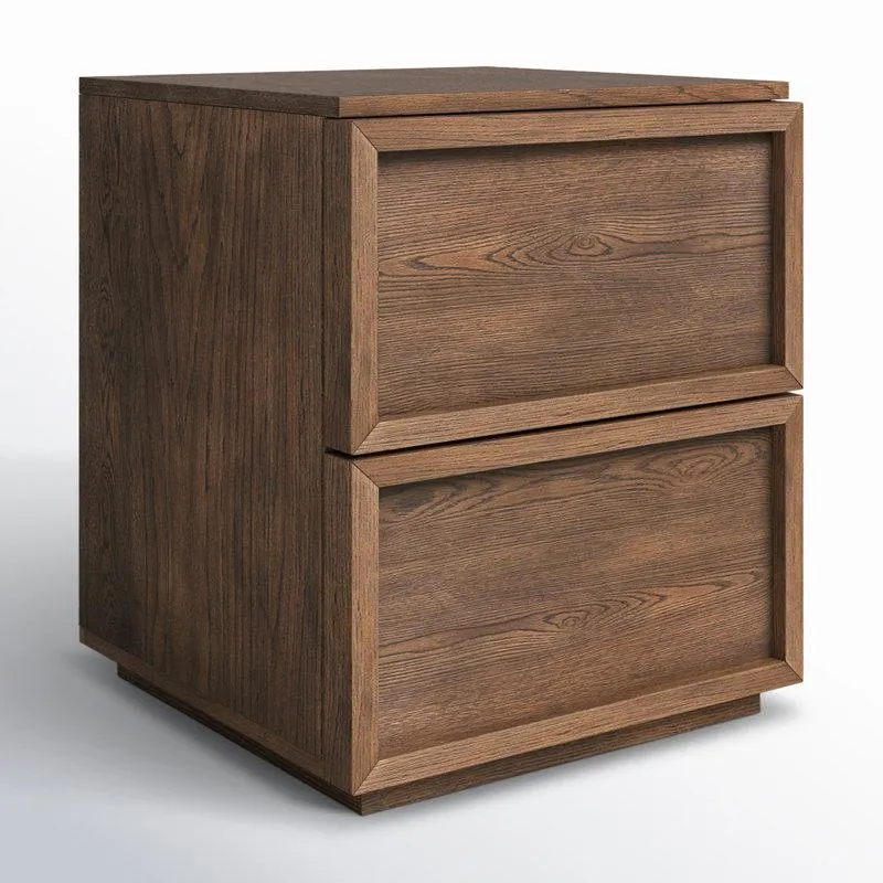 Medium Oak Hudson 2-Drawer Nightstand