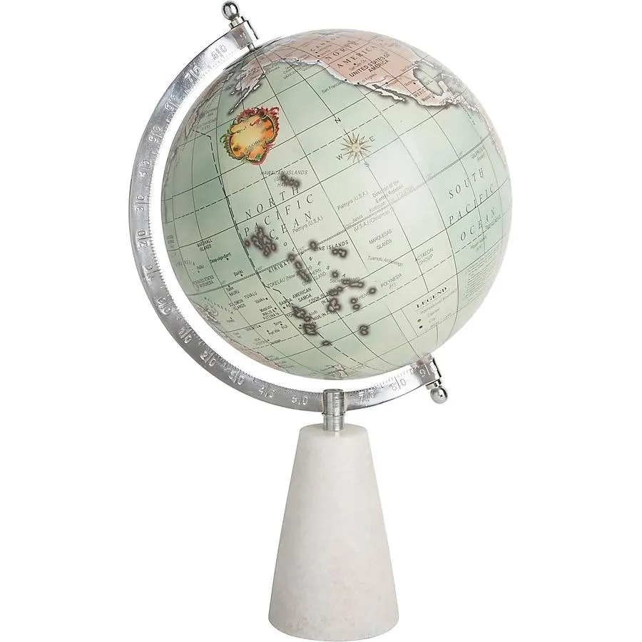 allen + roth White Aluminum/Marble Modern Decorative globe