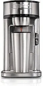 Hamilton Beach The Scoop Single Serve Coffee Maker & Fast Grounds Brewer, Brews in Minutes, 8-14oz. Cups, Stainless Steel