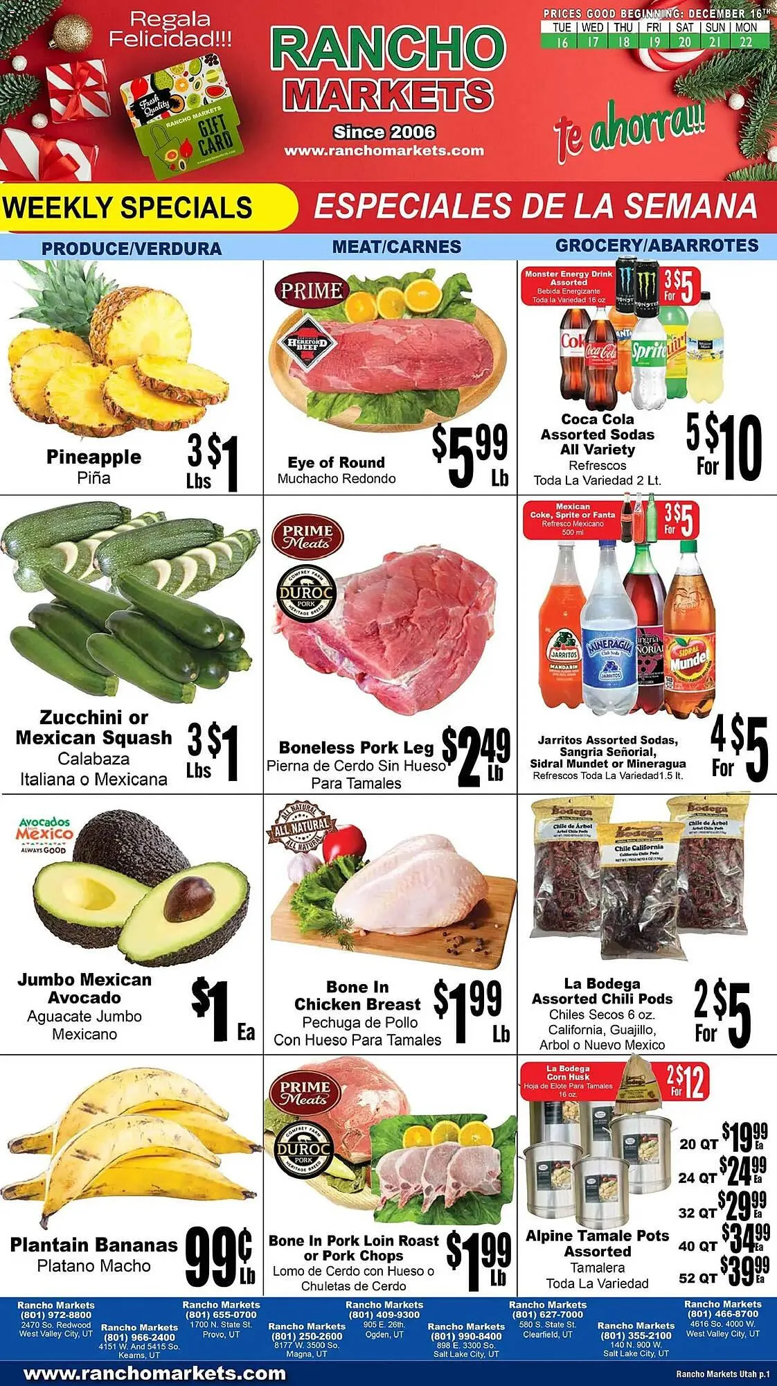 Weekly ad Rancho Markets weekly ad from December 16 to December 23 2025 - Page 1