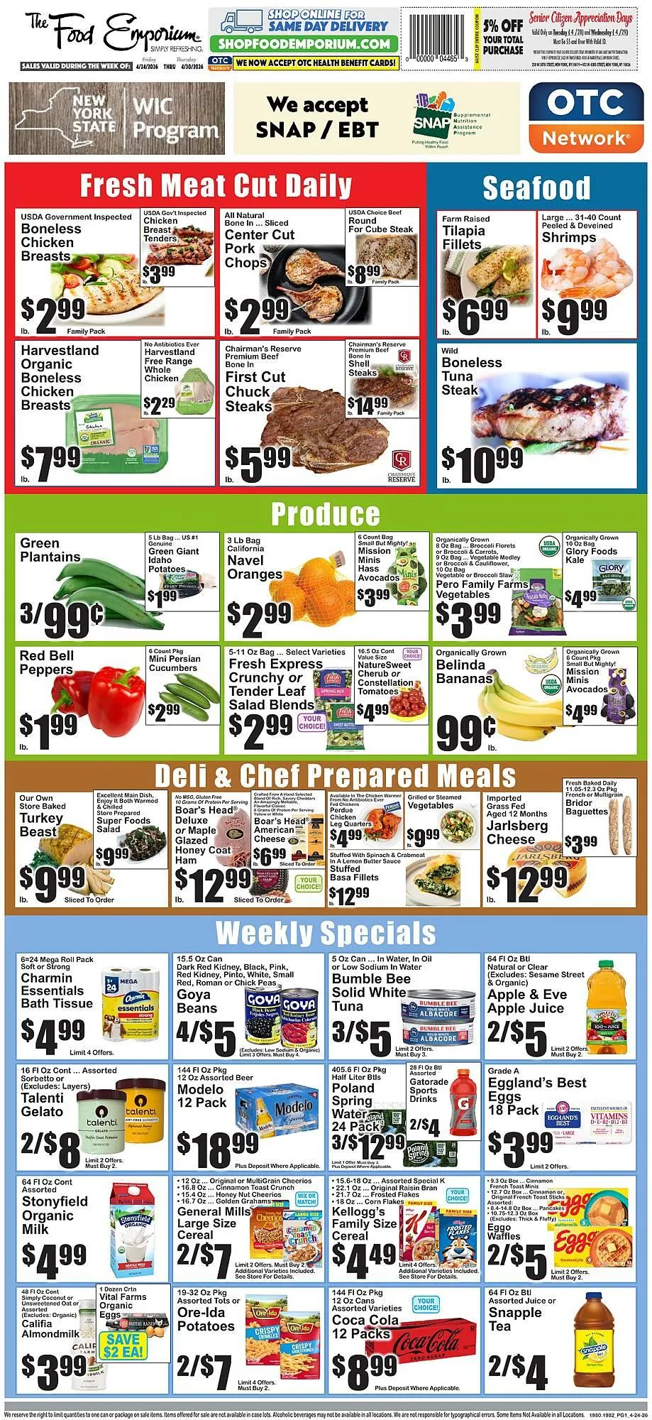 Weekly promotion The Food Emporium circular spanning from April 24 to April 30 2026 - Page 1 for Catalogue 365