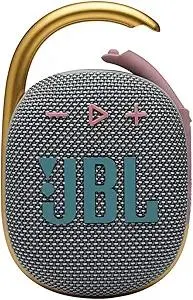 JBL Clip 4 - Portable Mini Bluetooth Speaker, big audio and punchy bass, integrated carabiner, IP67 waterproof and dustproof, 10 hours of playtime, speaker for home, outdoor and travel (Grey)