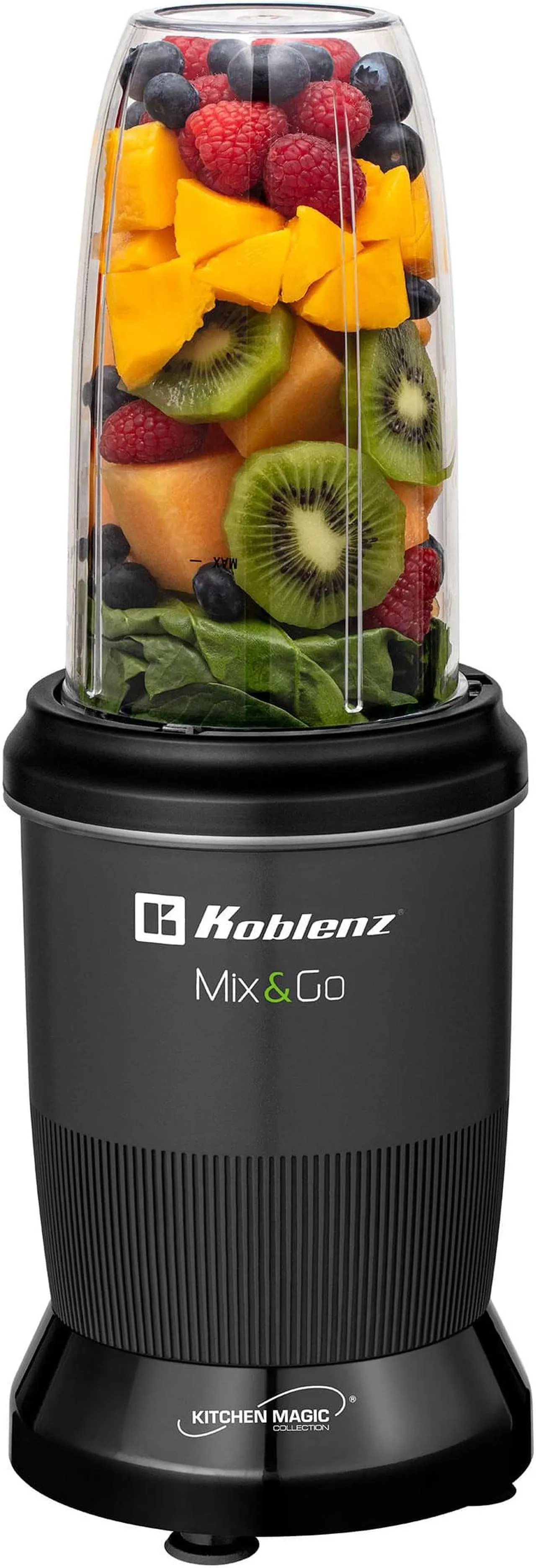 Koblenz Mix & Go Portable Blender, Personal Size Blender for Shakes and Smoothies, Fruit Smoothie Blender, Milkshake Juicer Mini Blender