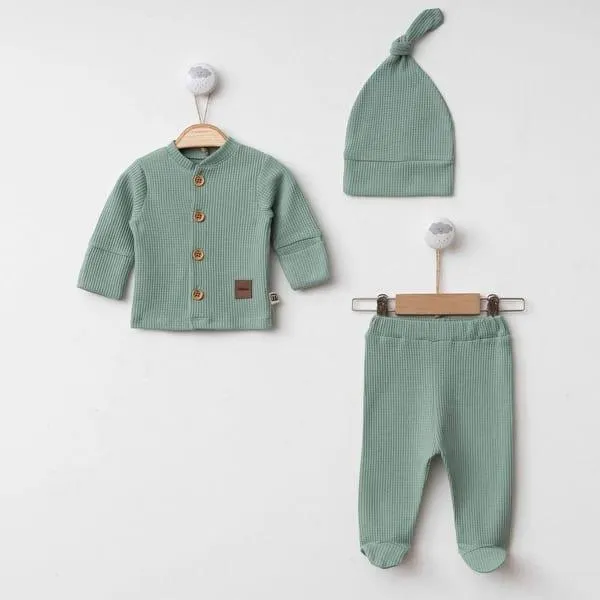 3 Piece Waffle Knit Baby Boy Outfit