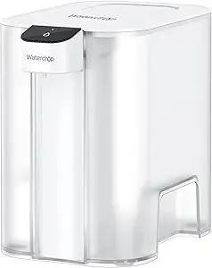 Waterdrop Large 27-Cup Mega Electric Water Filter Dispenser, 200-Gallon Rechargeable Instant System, NSF/ANSI 42&53&401&372, Reduce PFAS, Lead, Chlorine, with 1 Filter, White, Does not Lower TDS