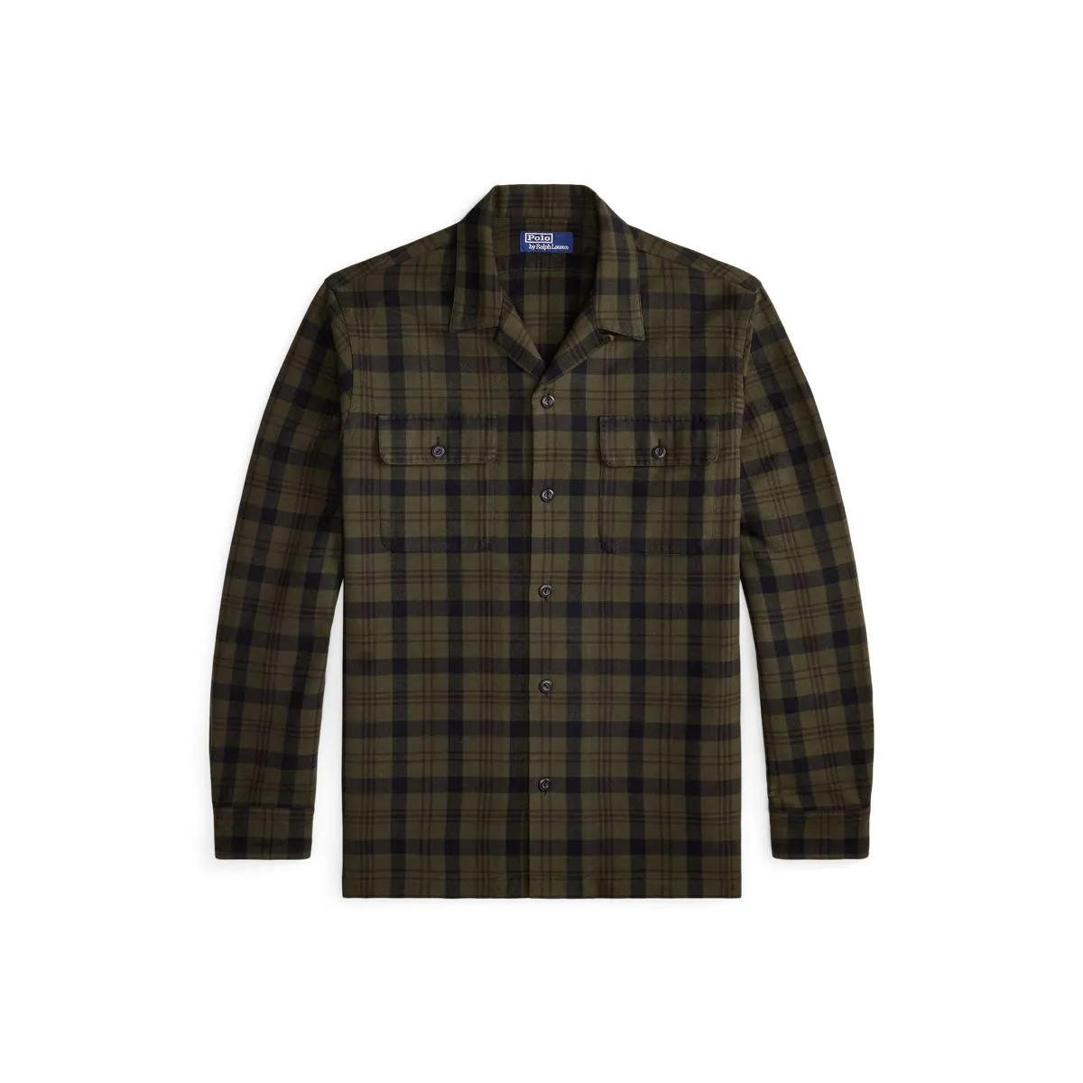 Classic Fit Plaid Flannel Camp Shirt