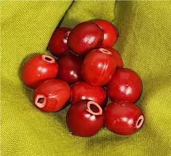 Plastic Red Berry Beads (Pack of 12 pieces)