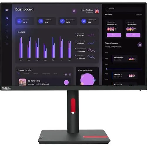 Lenovo ThinkVision T24i-30 23.8" Full HD 60Hz 16:9 4ms Monitor, Raven Black - Open Box