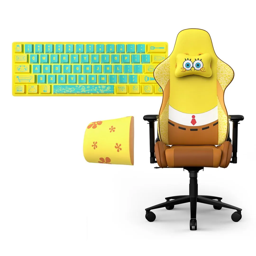 SpongeBob X Ghost Gaming Chair with FREE K1 Pro Keyboard Combo