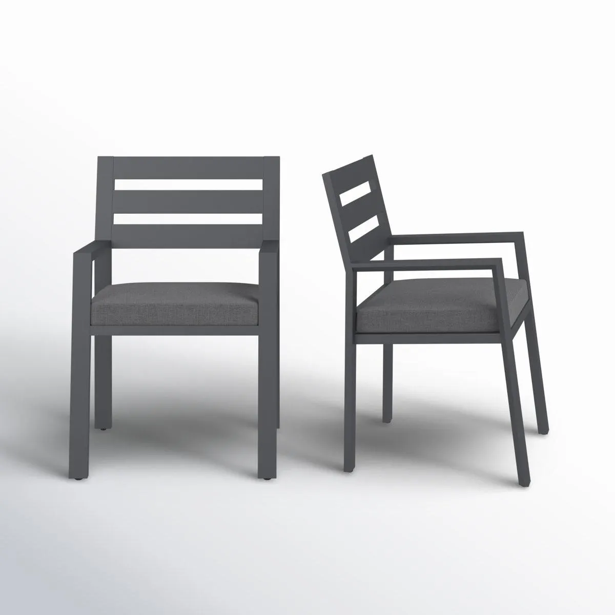 Greyson Aluminum Outdoor Dining Armchair with Cushion (Set of 2)