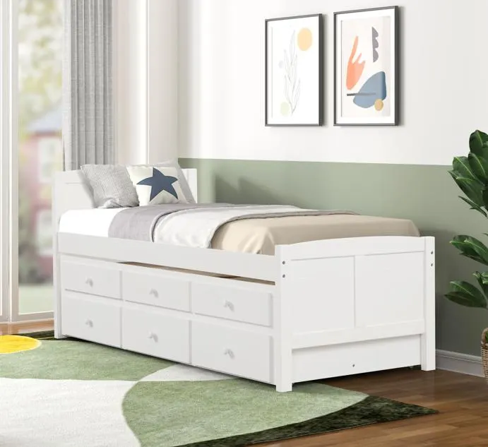 Akita Twin Size Trundle Bed W/ Storage
