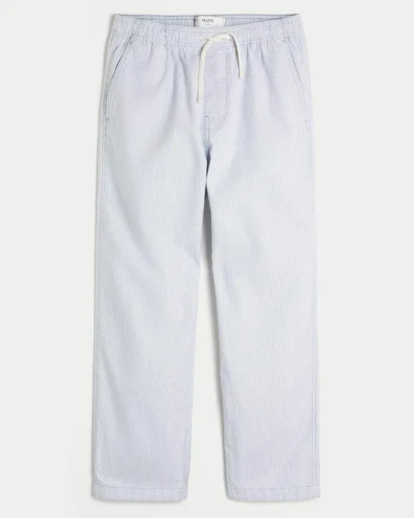 Linen-Blend Loose Pull-On Pants