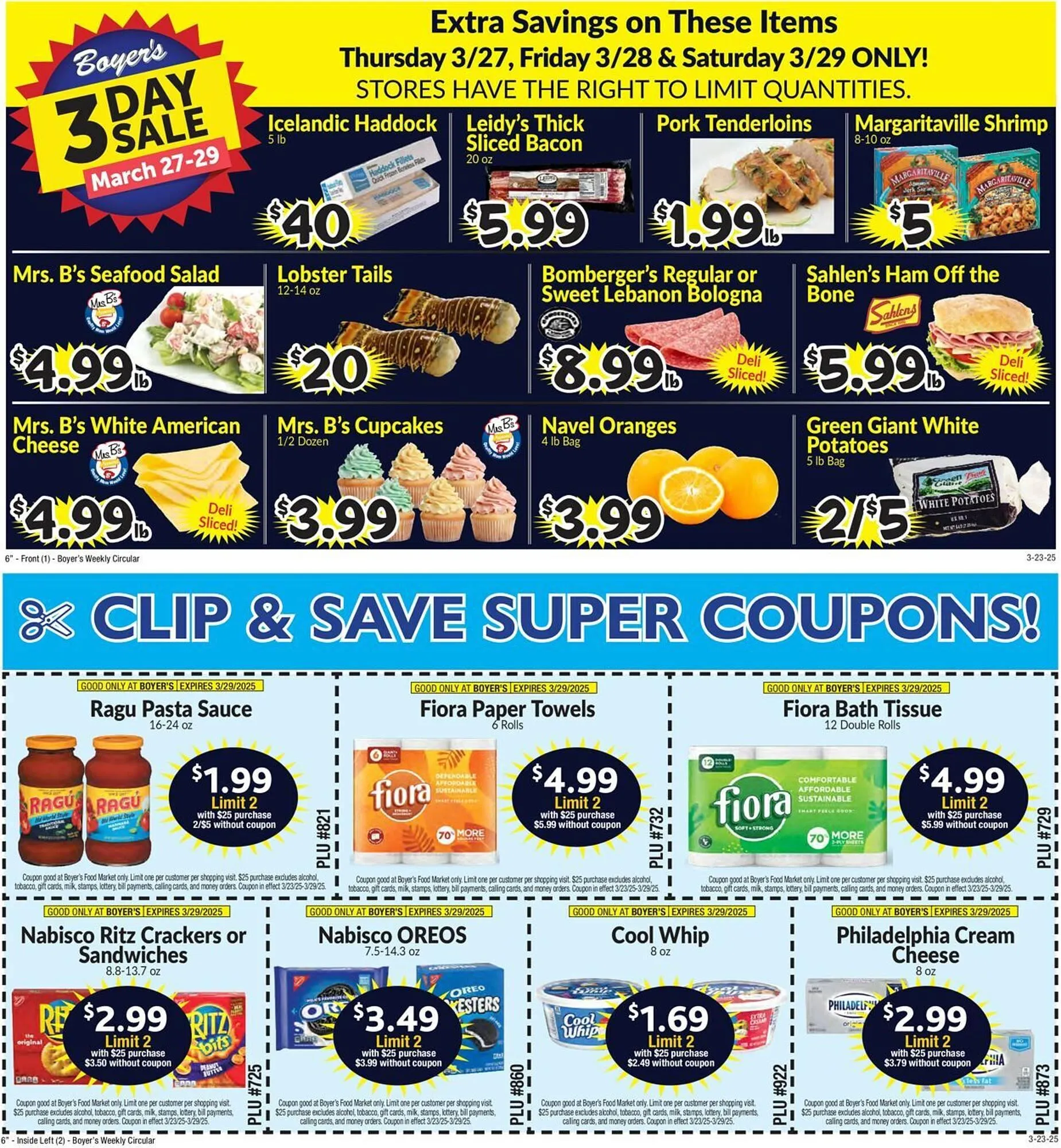 Weekly ad Boyer's Food Markets Weekly Ad from March 23 to March 29 2025 - Page 1