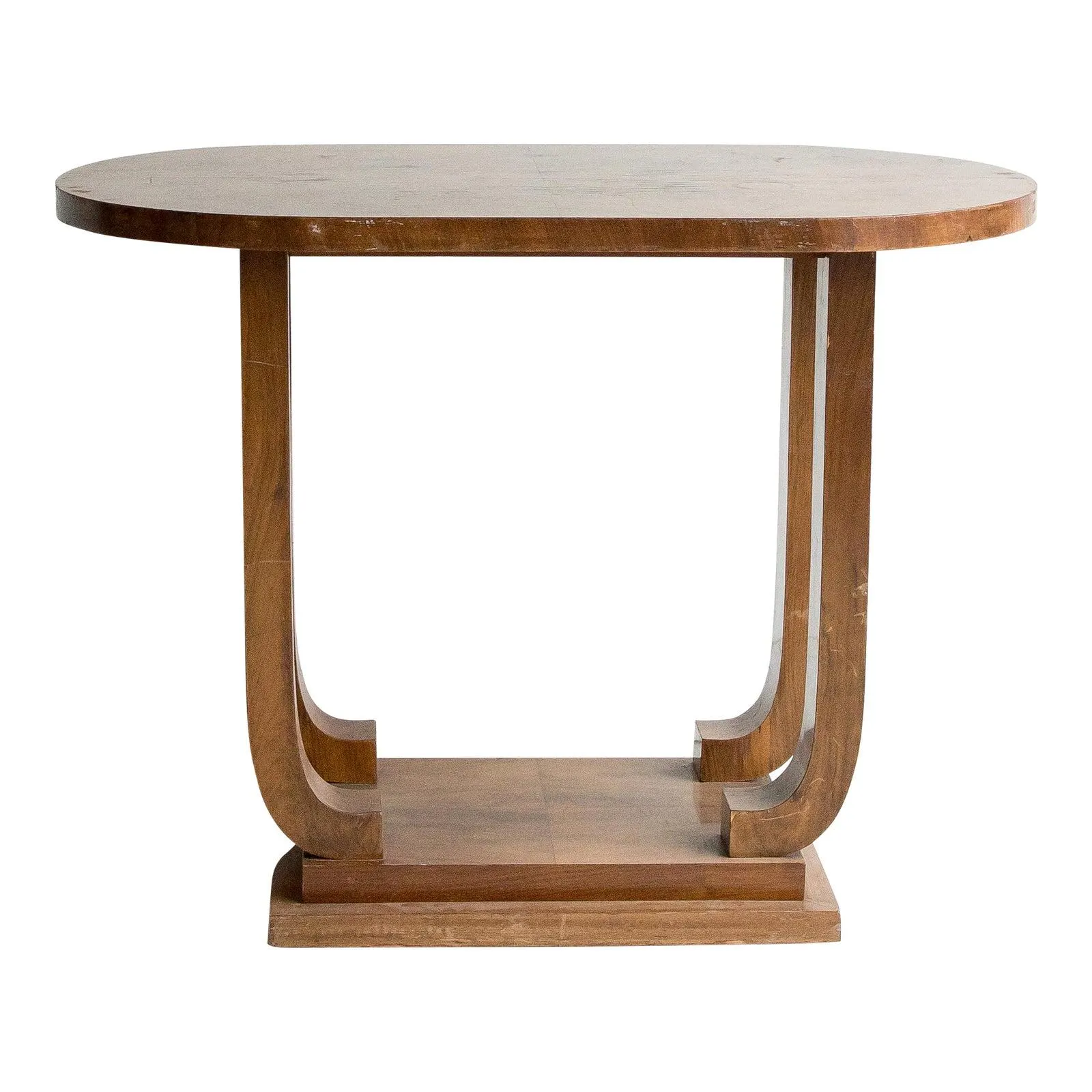 French Art Deco Burl Walnut Side Table
