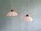 Pink Opaline Scalloped Pendant Lights, 1930s, Set of 2