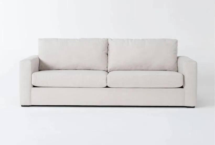 Araceli II Sand Beige Fabric Condo 86" Queen Memory Foam Sleeper Sofa Bed