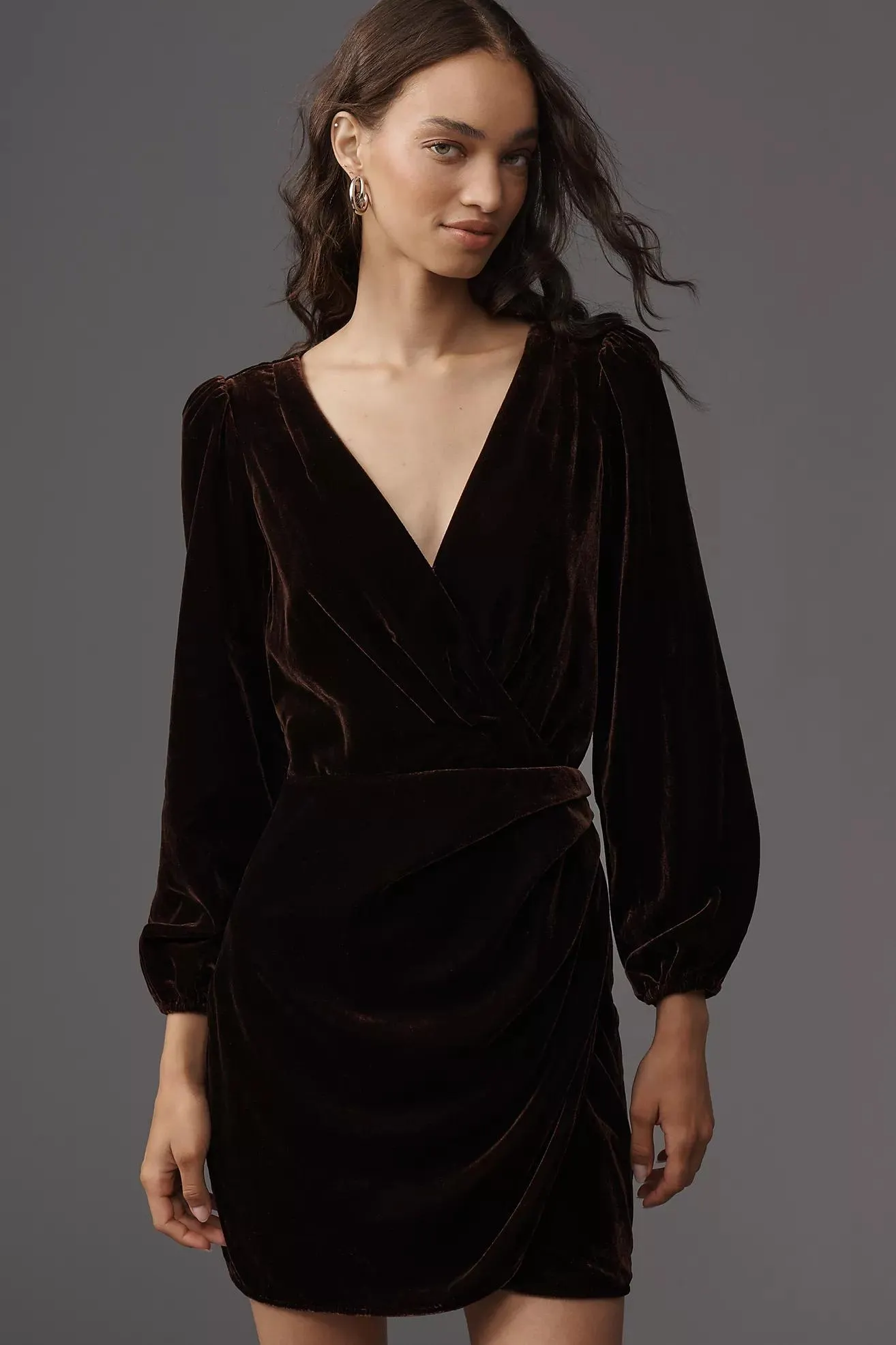 PAIGE Lawry Long-Sleeve Velvet Mini Dress