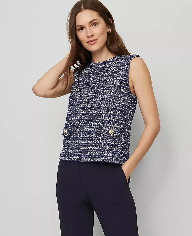 Tweed Patch Pocket Top