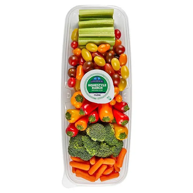Member's Mark Fresh-Cut Vegetable Tray and Ranch Dressing, priced per pound