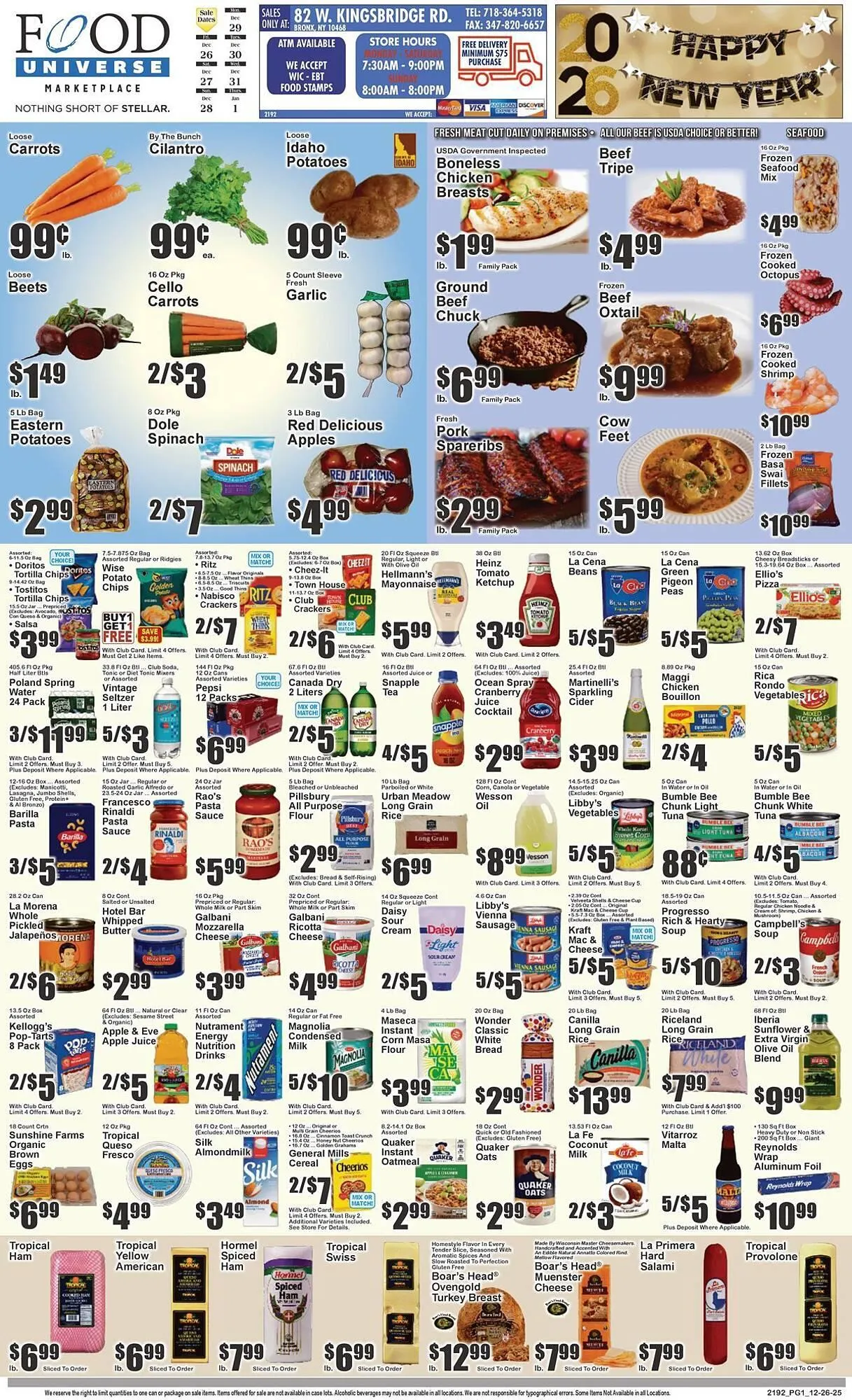 Weekly ad Food Universe circular from December 26 to January 1 2026 - Page 1