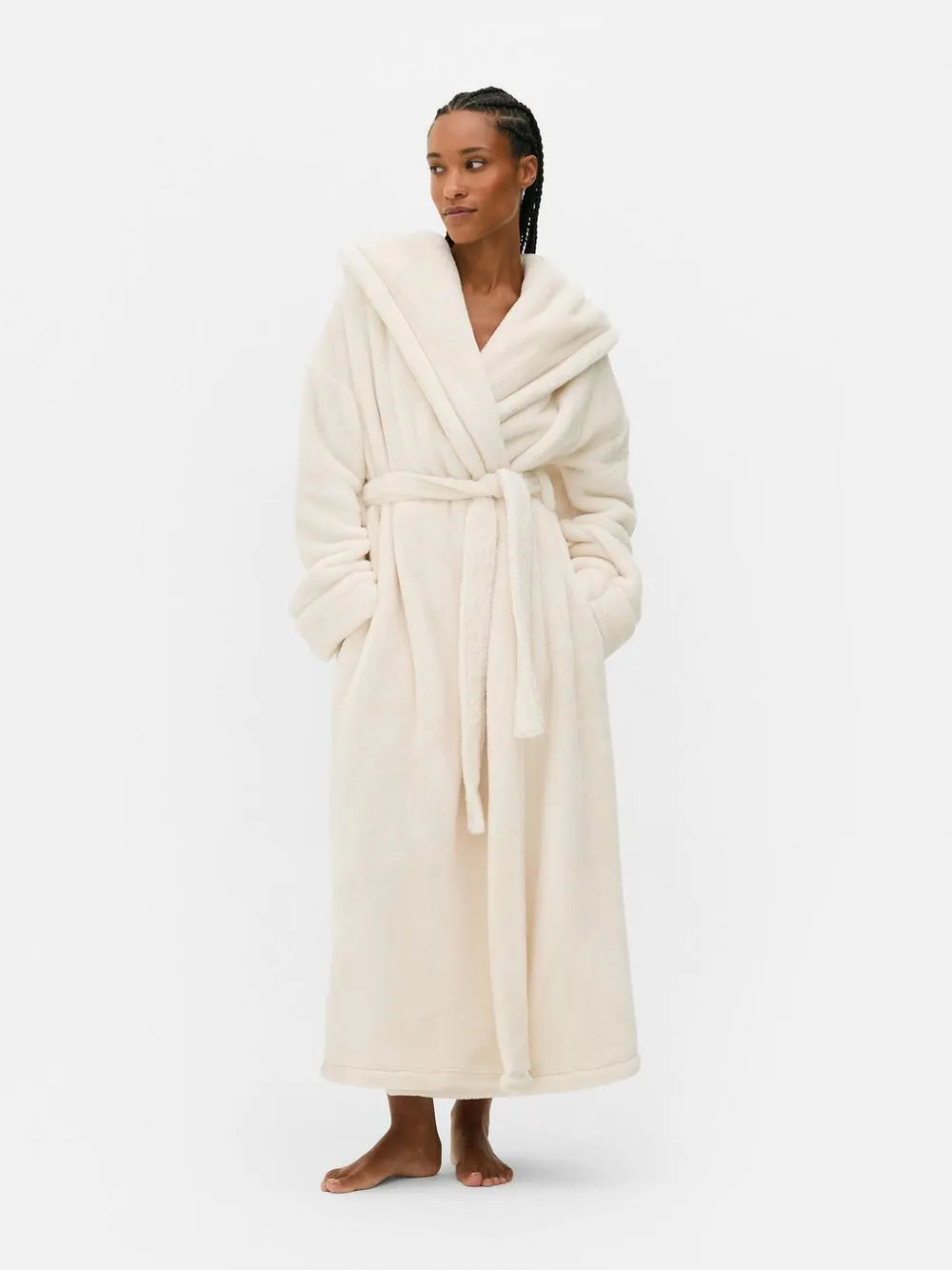 Luxuriöser Maxi-Bademantel mit Kapuze