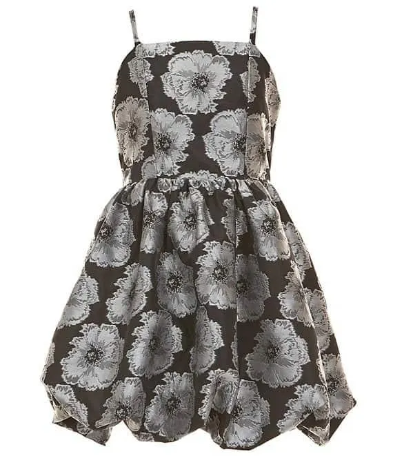Social Big Girls 7-16 Sleeveless Floral Bubble Hem Dress