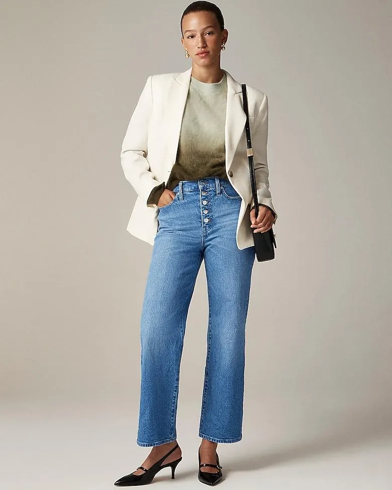 Slim-wide jean with button-fly