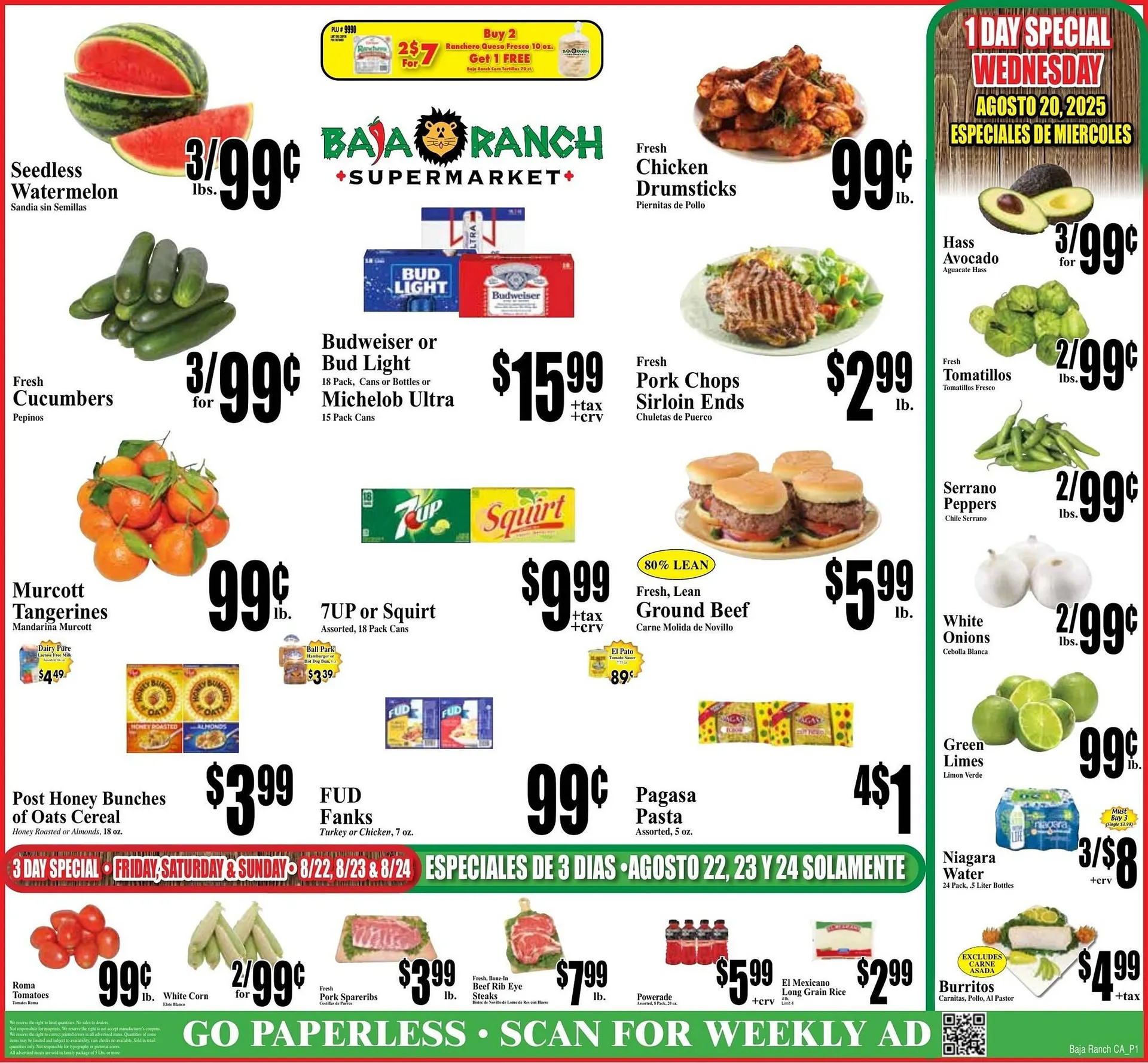 Weekly ad Baja Ranch Weekly Ad from August 20 to August 26 2025 - Page 1