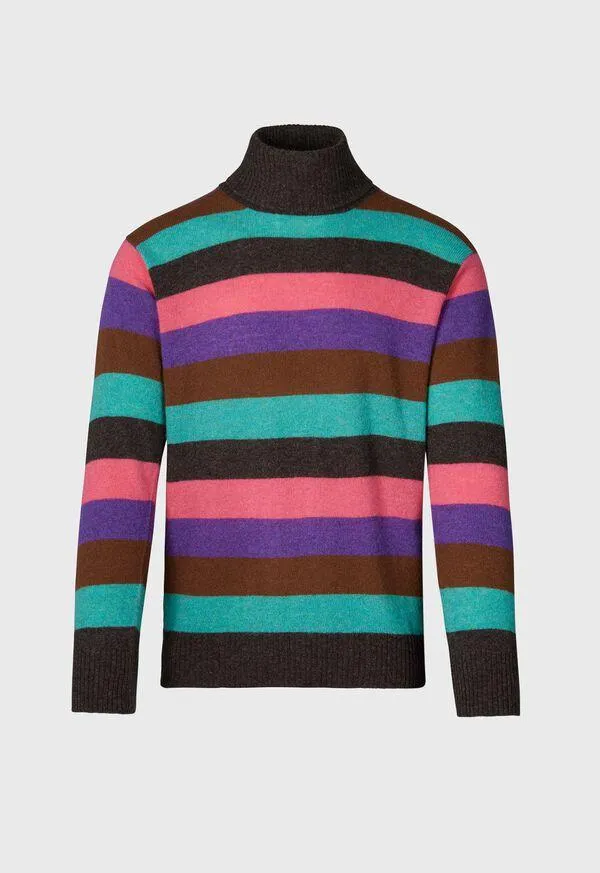Wool Multicolor Stripe Turtleneck