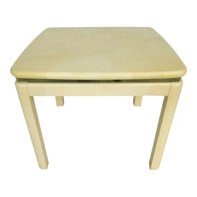 Karl Springer Style Faux Lacquered Goatskin Side End Table