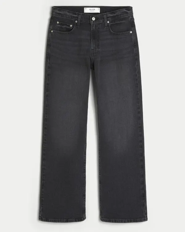 Washed Black Relaxed Bootcut Jeans