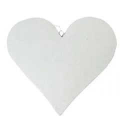 8" White Glitter Metal Heart Ornament